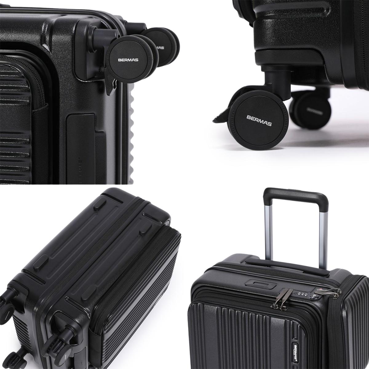BERMAS スーツケース 60526 35L No.60526：サイドポケット付きフロントオープン 35L 48cm | BERMAS