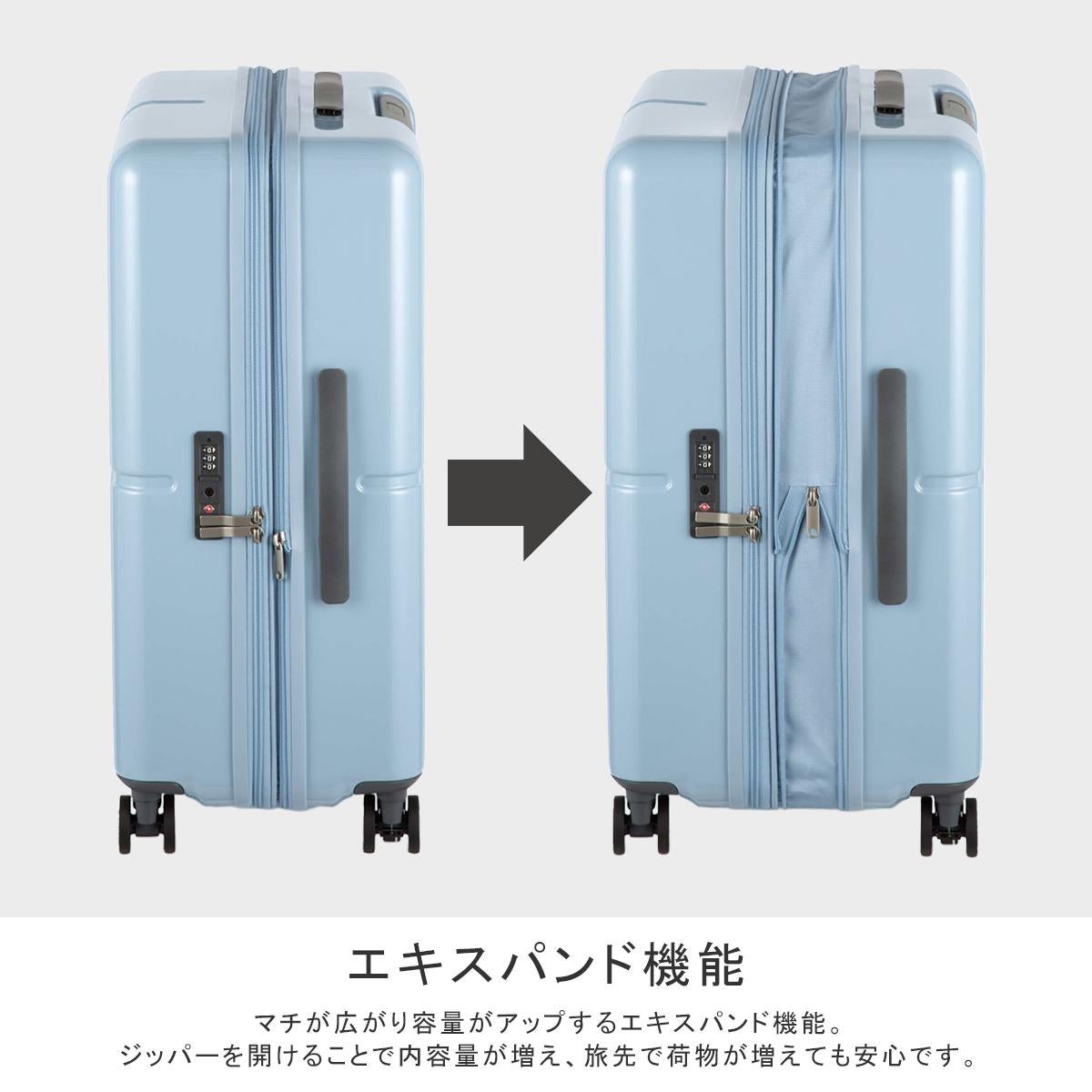 エース スーツケース mサイズ 5-7泊 63L/75L No.05892 エース スーツケース Mサイズ 63L/75L 拡張機能付き ストッパー付き