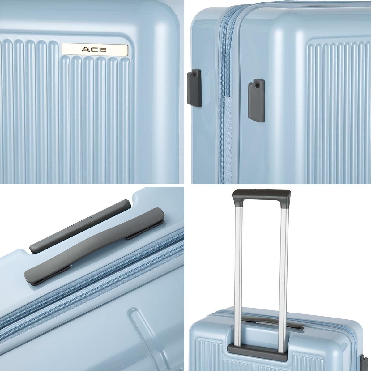 エース スーツケース Mサイズ 63L/75L 拡張機能付き ストッパー付き