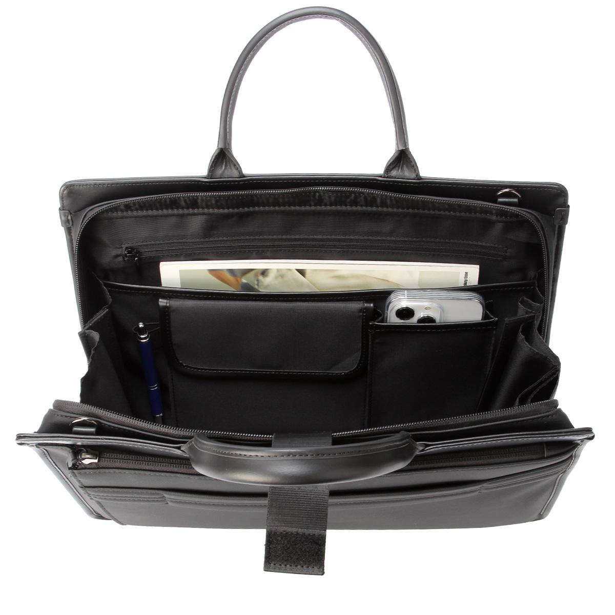 美品 イズイット ビジネスバッグ 2WAY A4 PC 自立 黒 ブリーフ IS/IT イズイット ビジネスバッグ A4 B4 2WAYブリーフケース