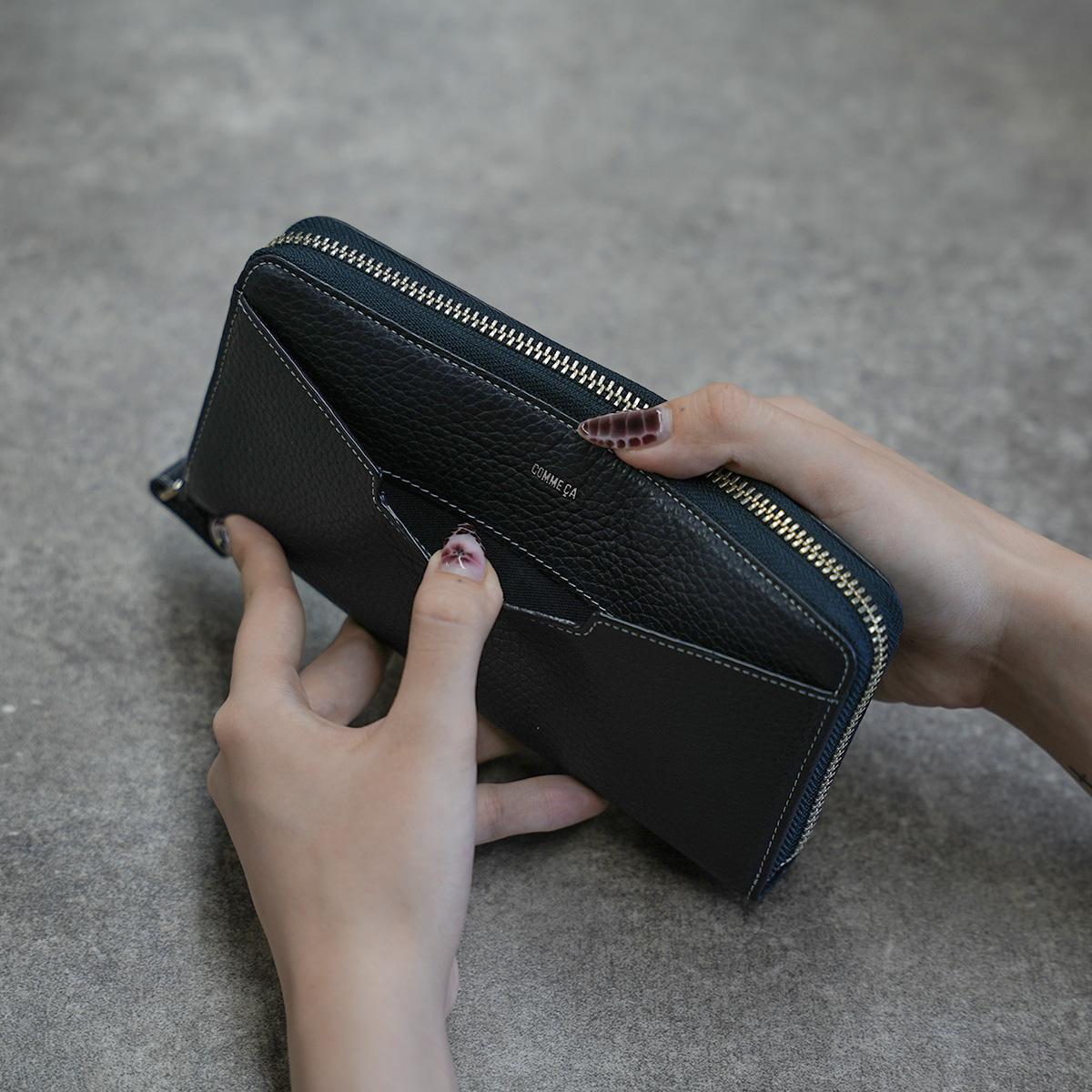 コムサ 長財布 ラウンドファスナー ロングウォレット ボンシック COMME