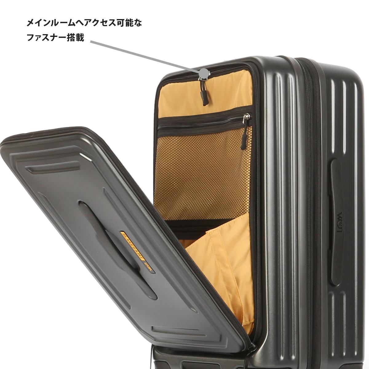 5LAKES＆MT スーツケース Mサイズ 45L/54L フロントオープン 拡張機能