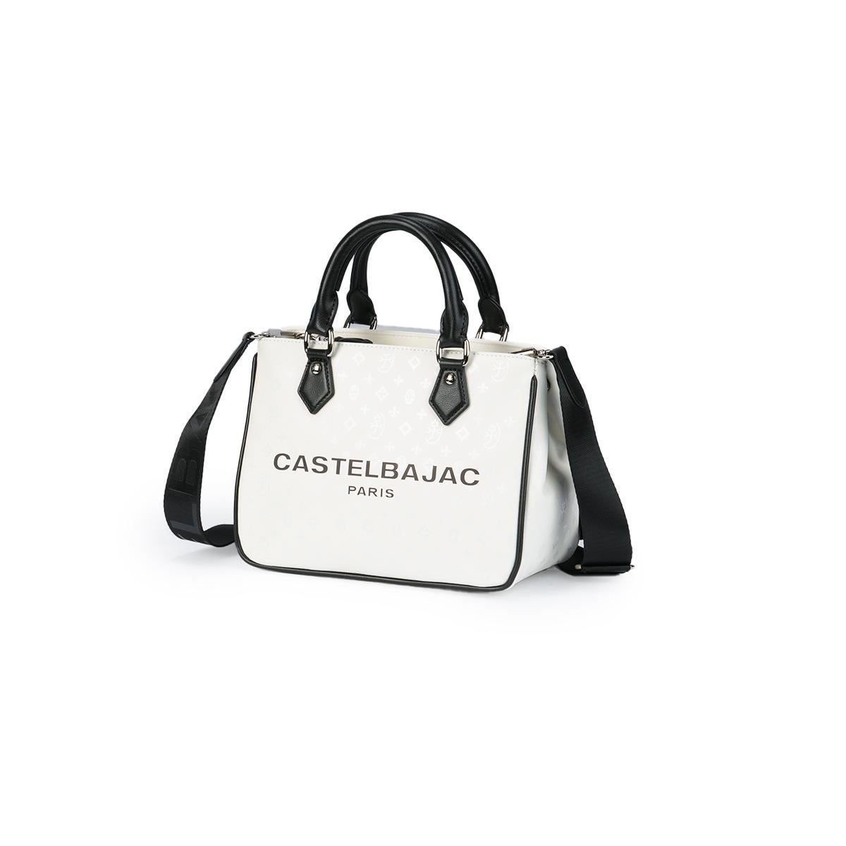CASTELBAJAC PARIS ハンドバッグ ブラック ホワイト カステルバジャック ボヌール トートバッグ モノグラム ショルダー