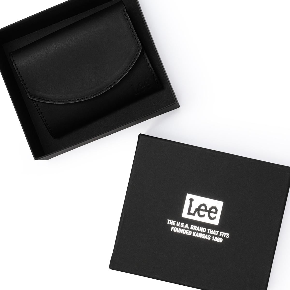 Lee リー 三つ折り財布 手のひらサイズ イタリアンレザー 化粧箱付き