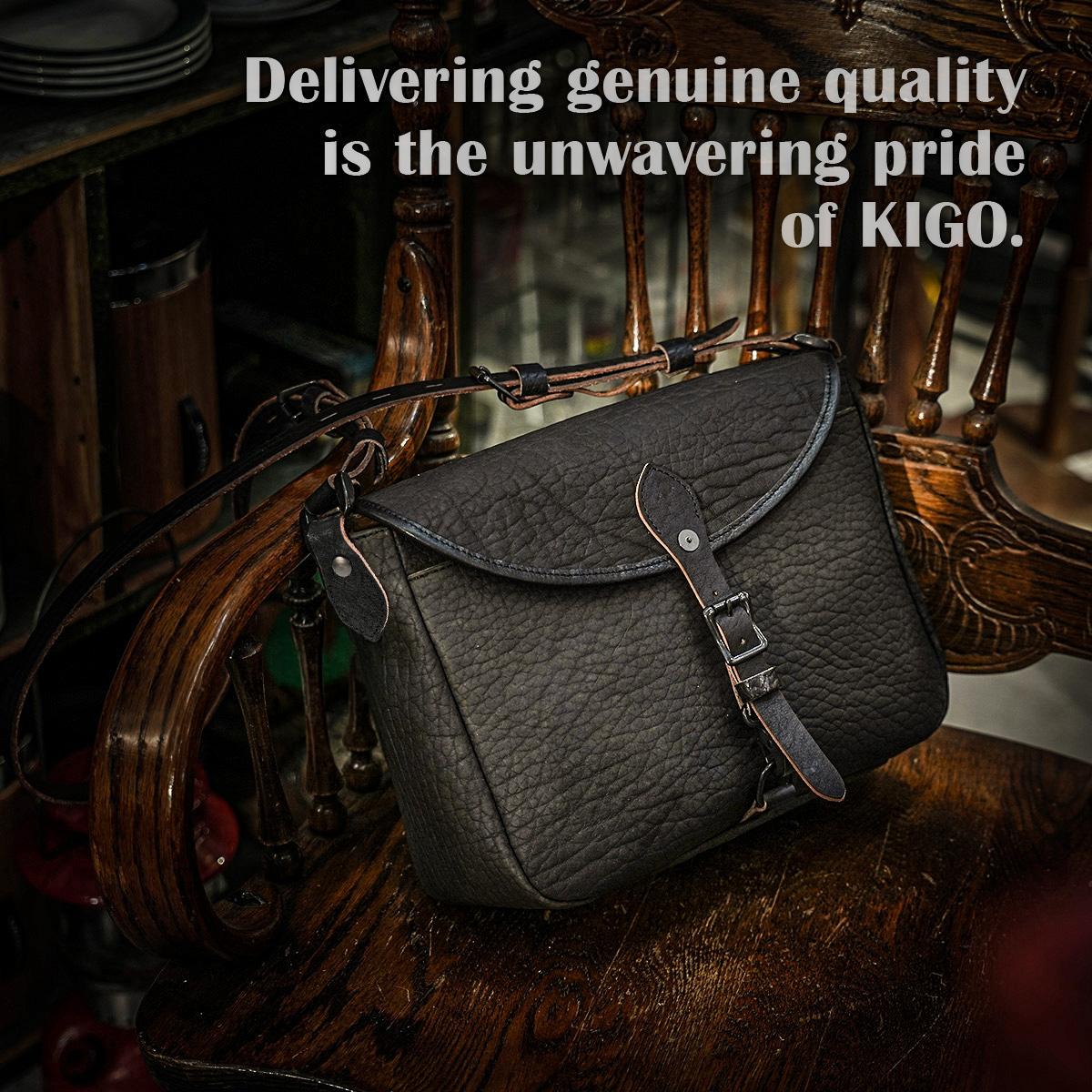 キゴ ショルダーバッグ A4 ブルハイドレザー フラップ KIGO KGBG2421