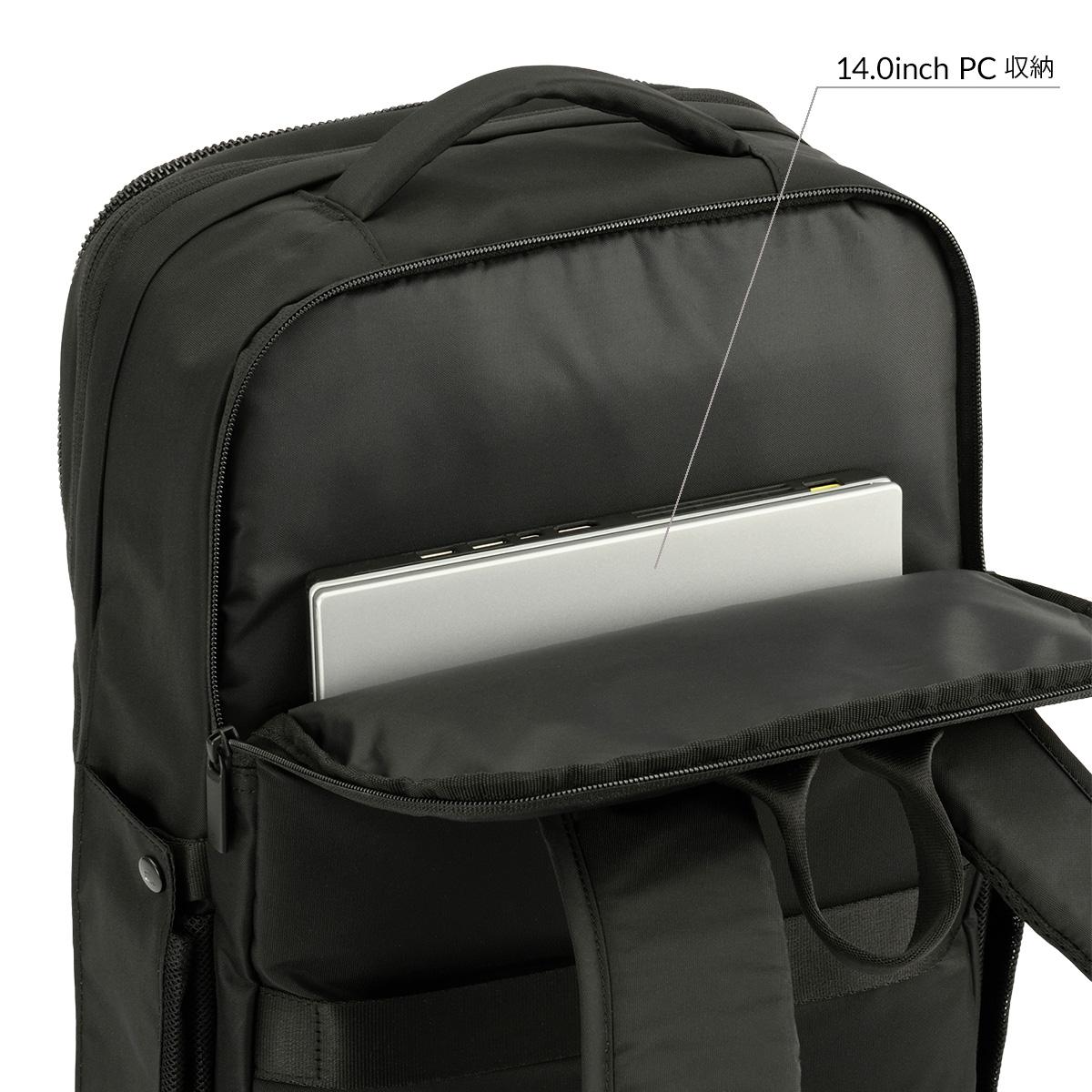 ace GENE A4 13L ビジネスリュック ブラック ジーンレーベル ネフィル ビジネスリュック A4 23L/28L 拡張 PC収納