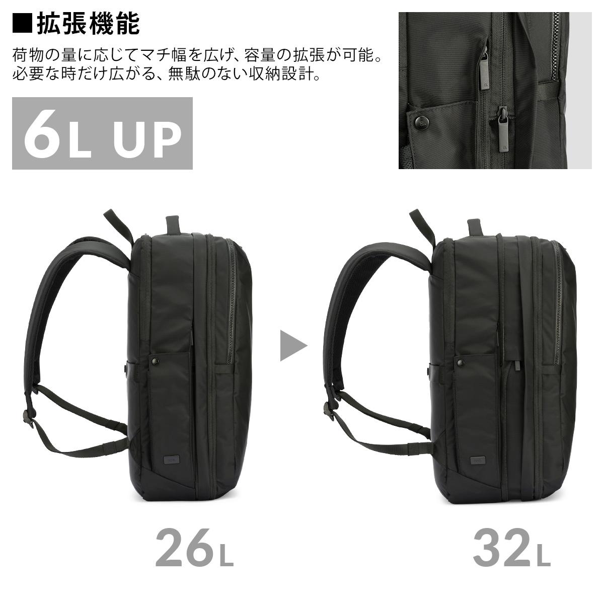 ジーンレーベル ネフィル ビジネスリュック B4 26L/32L 拡張 PC収納