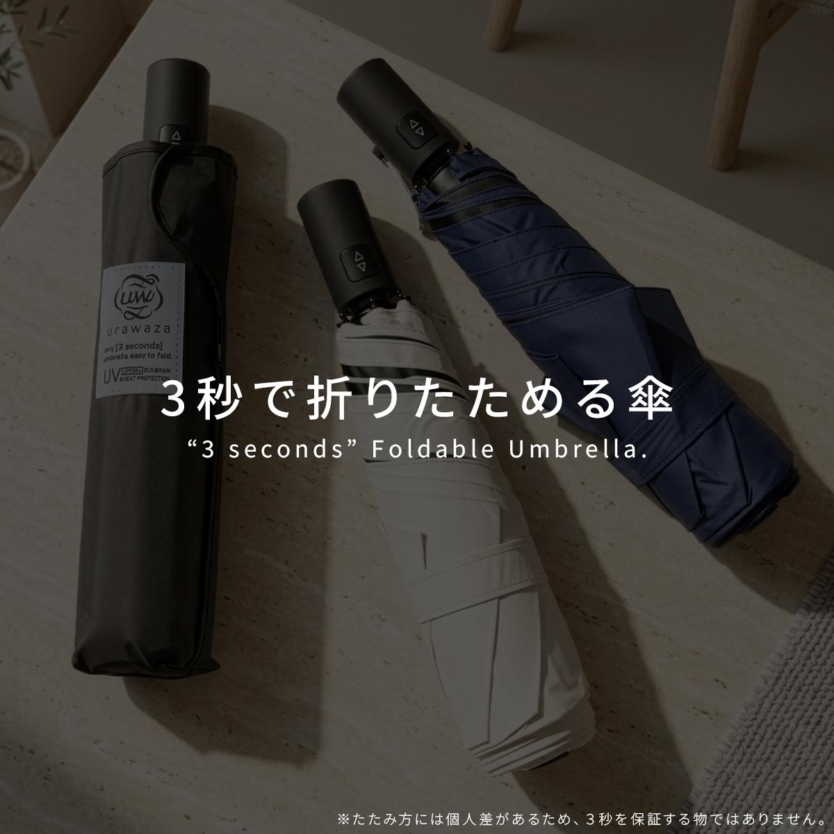 エスタ ウラワザ 55cm 晴雨兼用 折りたたみ傘 形状記憶 自動開閉 日傘