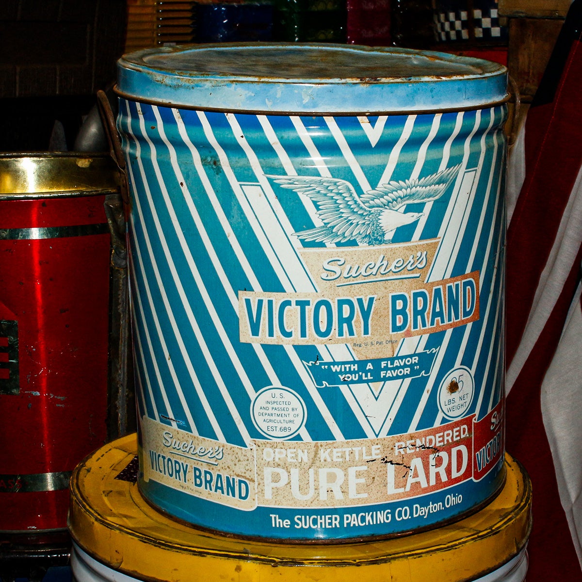Sucher's VICTORY BRAND PURE LARD メタルストレージ缶 vi-jm-2591