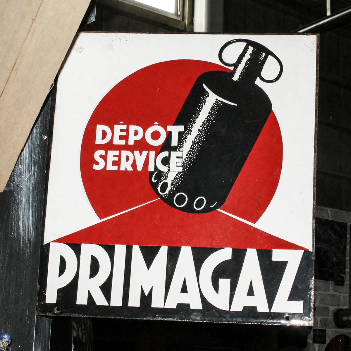 激レア　両面ロゴ　ホーローサイン PRIMAGAZ DEPOT SERVICE フレンチ ヴィンテージ ホーローサイン RVA
