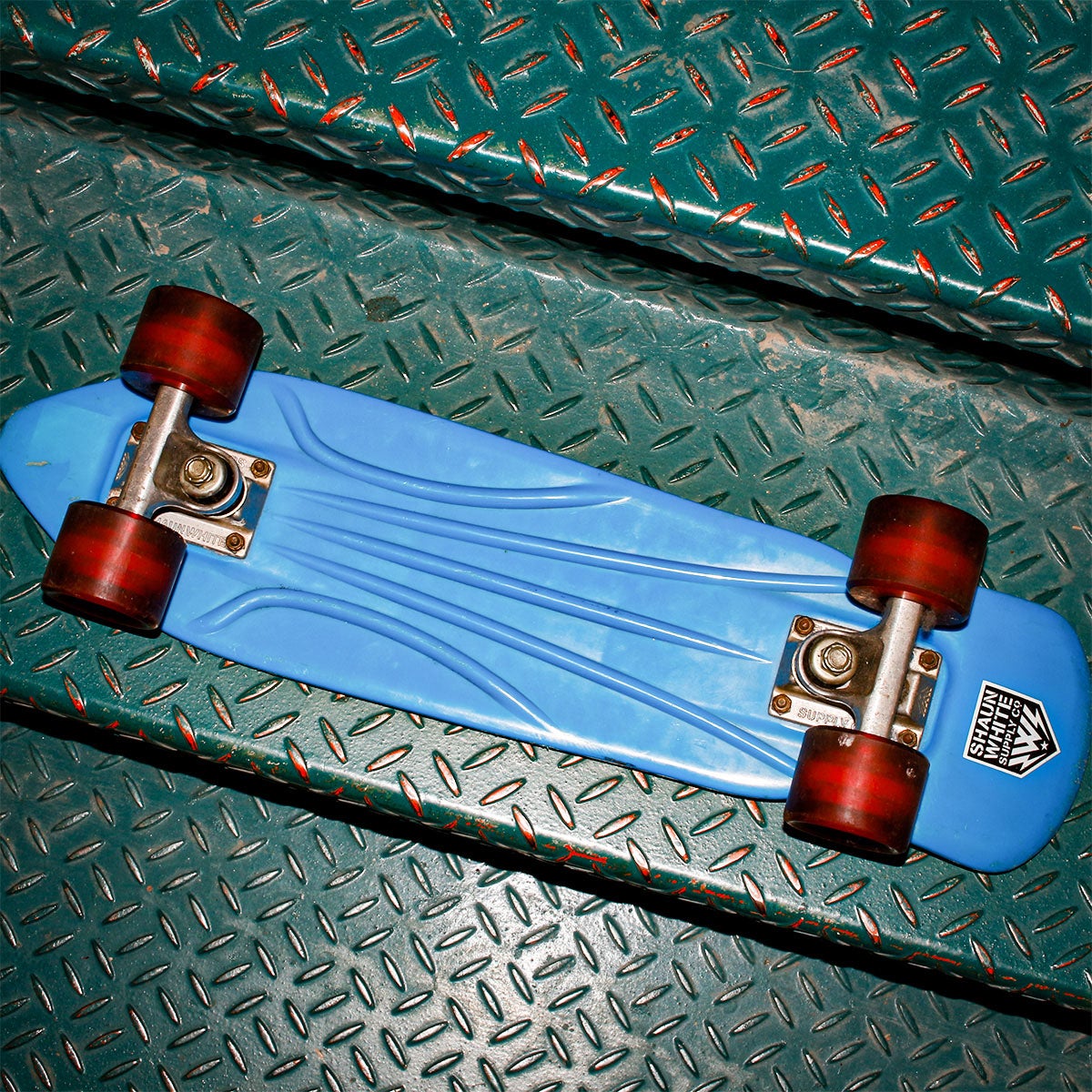 drew house スケートボード 青 スマイリーフェイス SHAUN WHITE SUPPLY.CO ミニクルーザー スケートボード ブルー