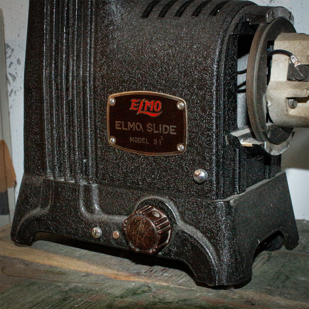 レトロ スライド映写機 ELMO SLIDE Model51 アンティーク箱付き ELMO SLIDE MODEL 51 リメイクテーブルランプ ヴィンテージスライド