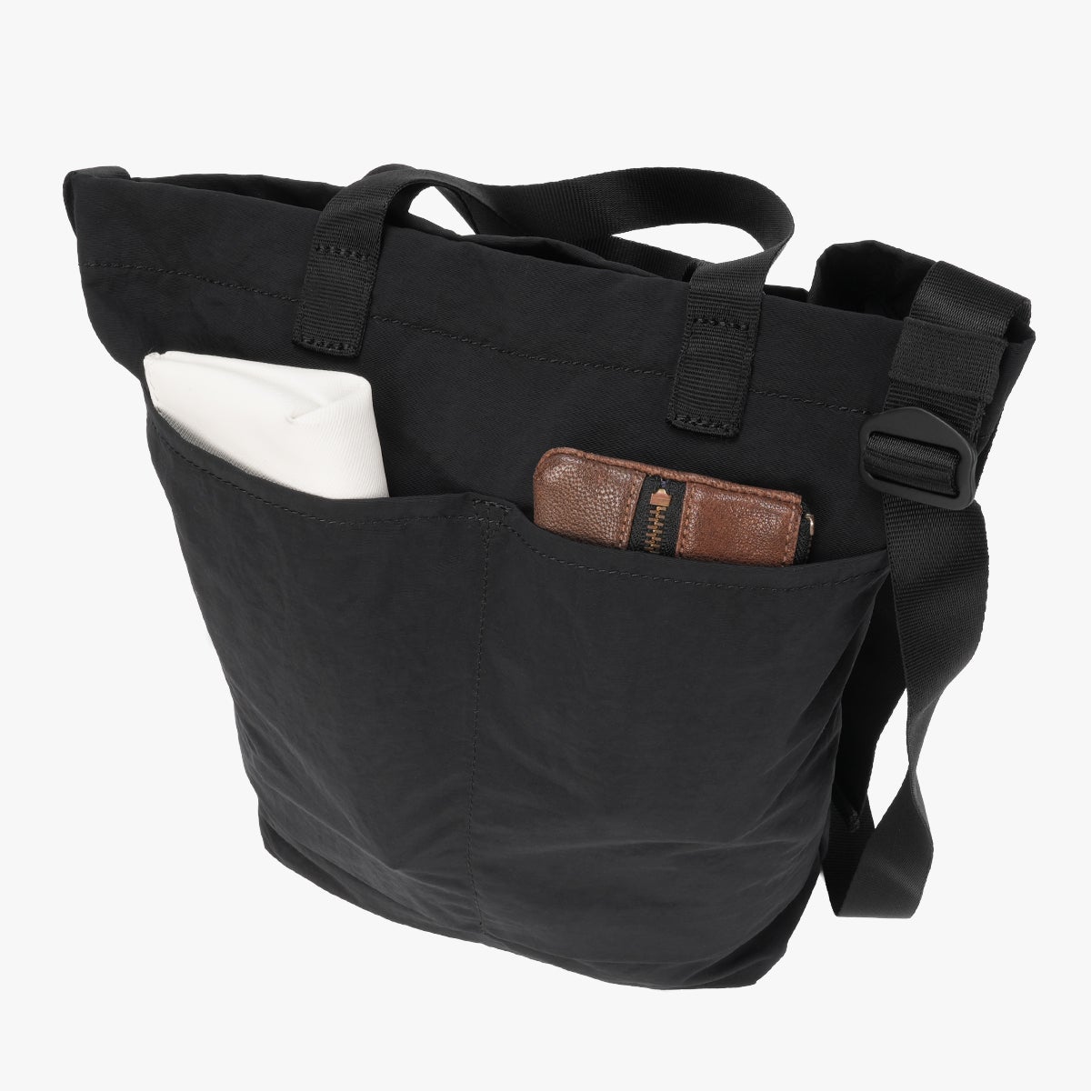  トートバッグ 29L ブラック ショルダー仕様 シューズ袋付き ネスク エアシュリンク ショルダーバッグ トートバッグ サコッシュ